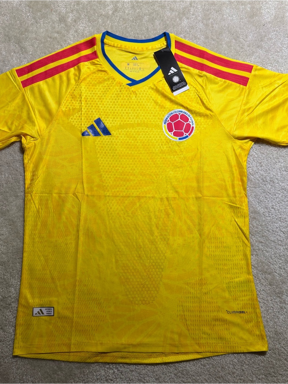 adidas Yellow Men's Colombia Soccer Jersey (Large)